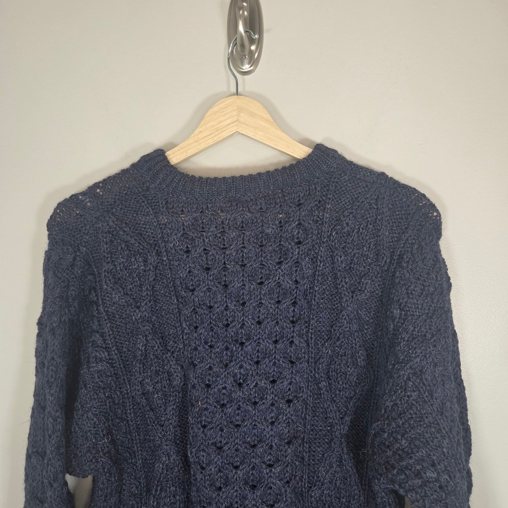 Aran Woollen Mills Irish Fisherman Sweater 100% Wool Cable Knit Made in Ireland - Picture 5 of 6